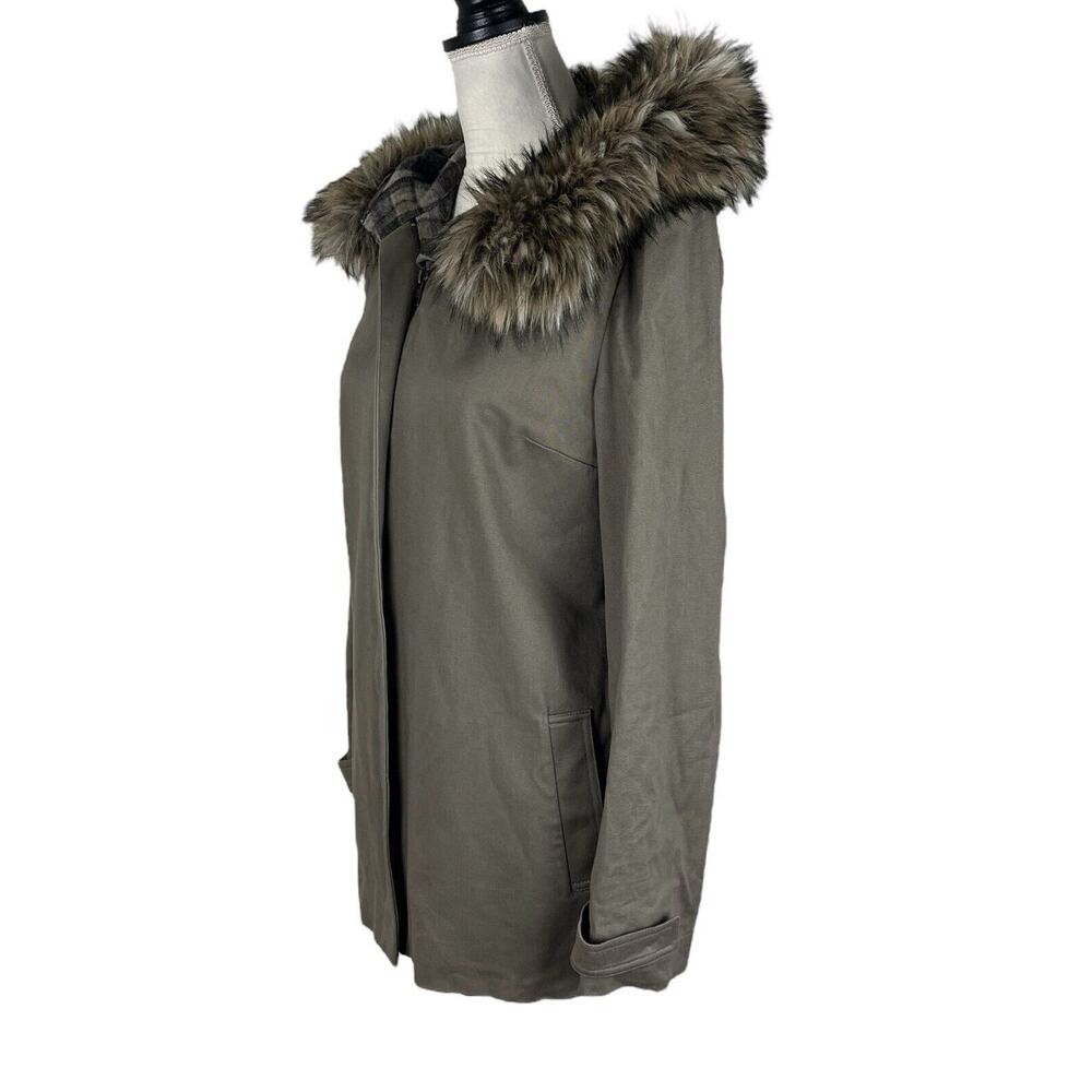 L’AGENCE Faux Fur Hooded Parka Winter Coat Utility Jacket Cabincore Size 4 - Picture 5 of 8